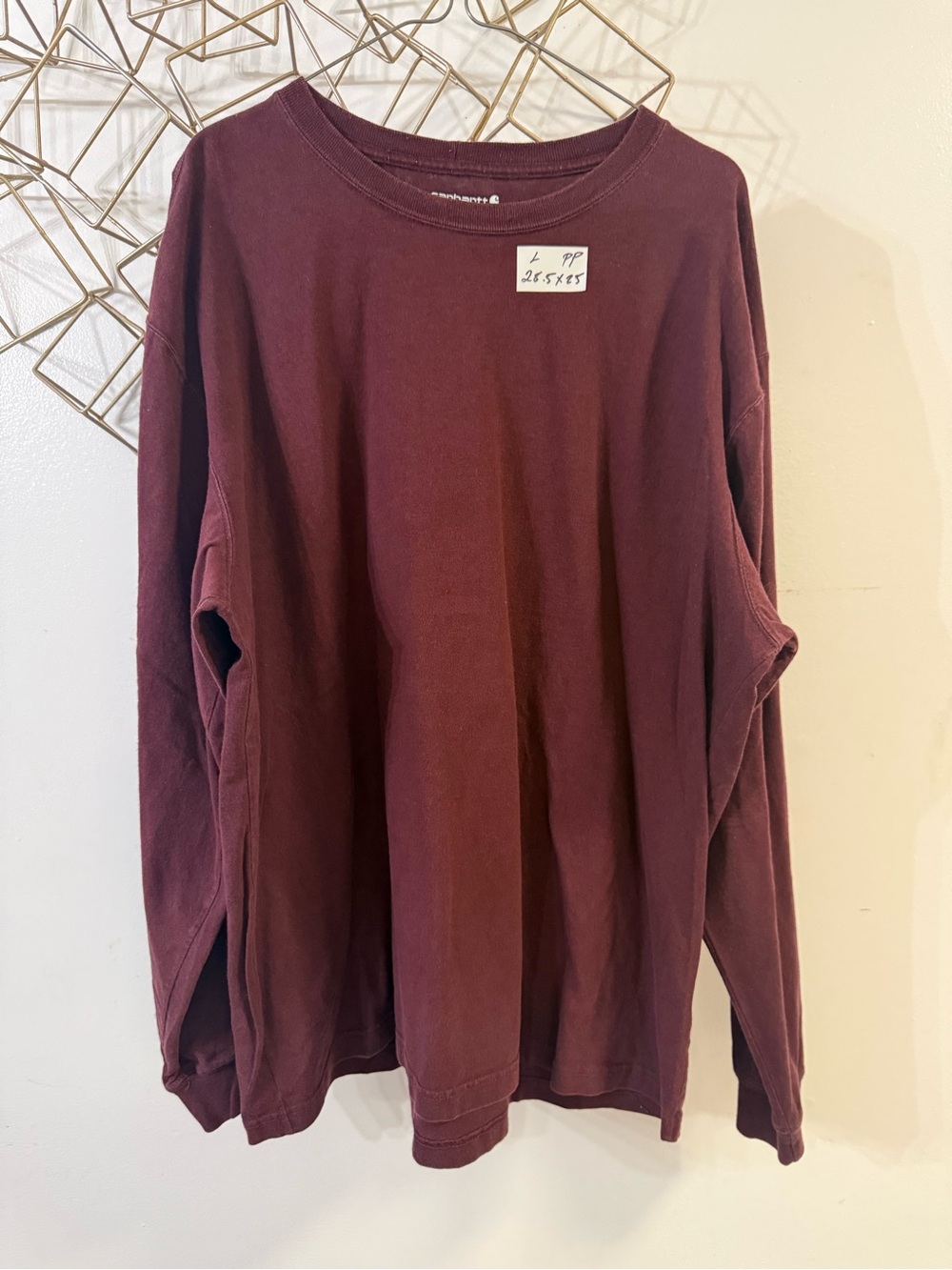 Carhartt Men's Long Sleeve Crewneck Shirt - Wine